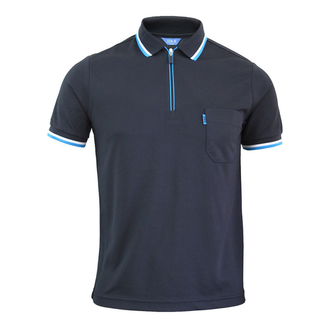 Navy Polo zip-up neck t-shirt short sleeves polo shirt. Navy Polo zip-up neck t-shirt short sleeves polo shirt.