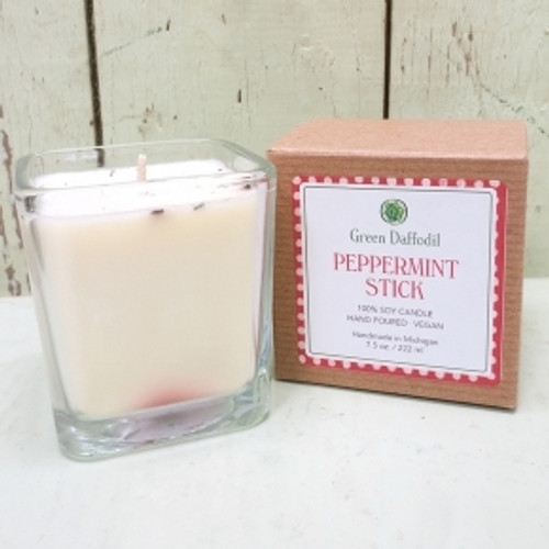Peppermint Stick Glass Candle