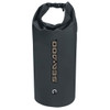 Sea-Doo Dry Bag 10L 269502121 in black, roll-top closed, Sea-Doo logo side