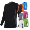 Sharkskin Rapid Dry long sleeve top in black, with orange, blue, pink, grey, white and green colour options