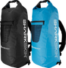Sharkskin 30 L dry backpack in black and blue colour options side by side