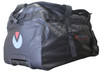 Sharkskin Performance Wheeler Bag 90L in black, angled view with Sharkskin logo
