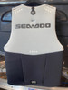 Sea-Doo Adventure X PFD in light grey and black, rear view with Sea-Doo logo