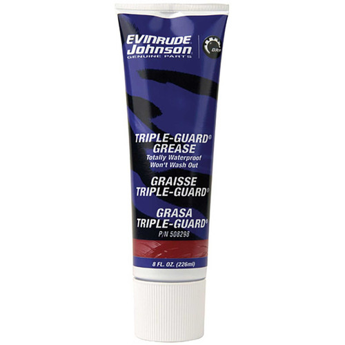 Evinrude Johnson Triple-Guard marine grease 296000329 in a 227 g tube