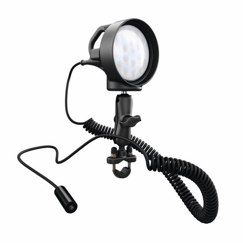 Can-Am RAM LED spotlight 710005423 with double ball-and-socket mount and coiled cord