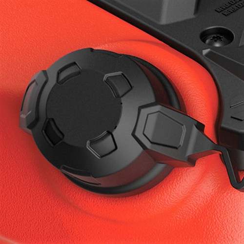 Sea-Doo LinQ Fuel Caddy replacement rubber cap 295100791 fitted to a red fuel caddy