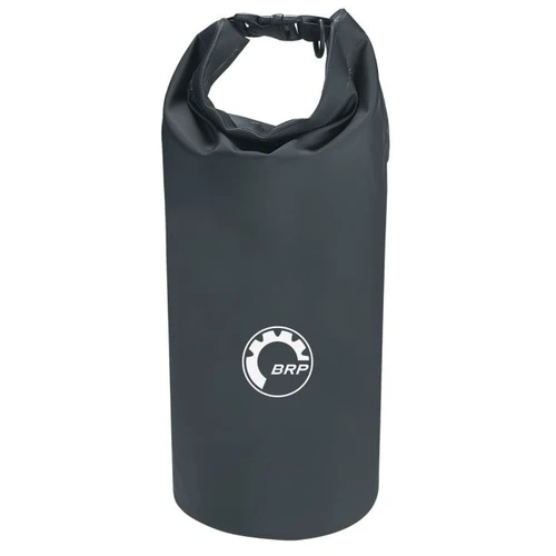 Sea-Doo 10 L dry bag in black, reverse side showing BRP logo