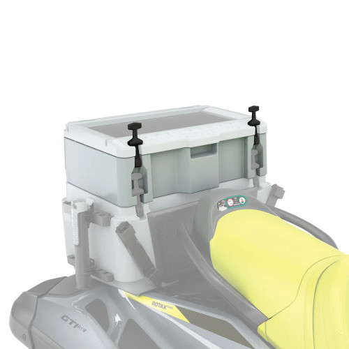 LinQ cooler extension stacked under a 51 L cooler on the rear deck of a Sea-Doo