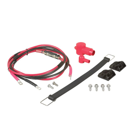 Sea-Doo Secondary Battery Harness Kit 295100990 with cables, terminal covers, strap and brackets