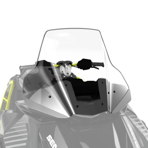 Touring windshield fitted to a grey Sea-Doo, front view