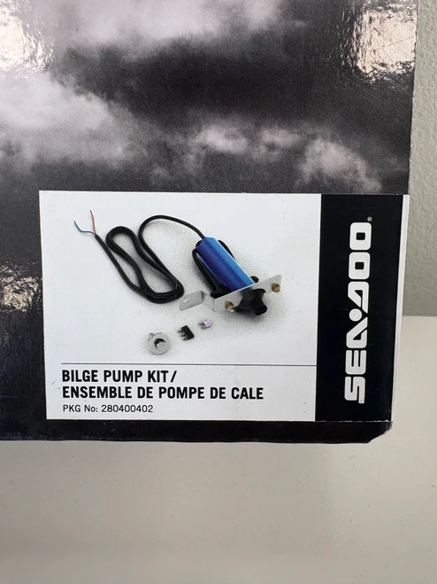Sea-Doo bilge pump kit retail box, front label