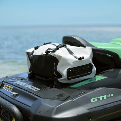 Sea-Doo LinQ 50 L Dry Bag, 295101365, fitted to a GTI on the water