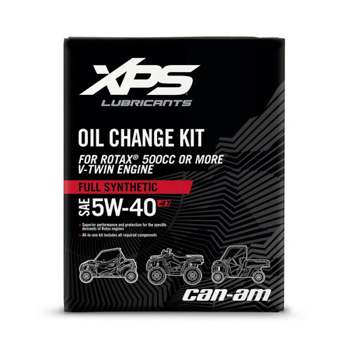XPS Oil Change Kit 9779488 for Can-Am off-road Rotax 500 cc and up V-twin, 5W-40, box front