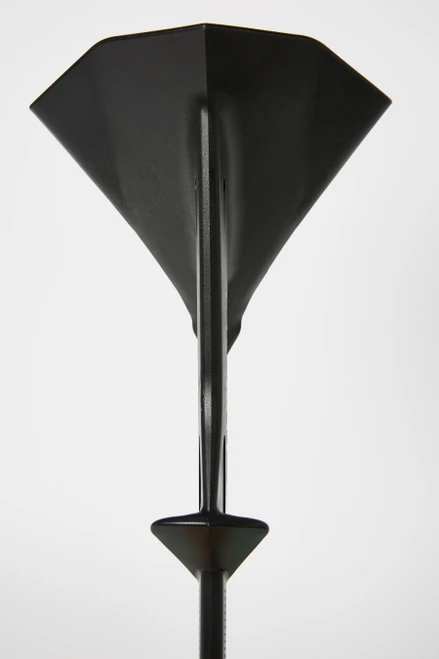 Jetpilot black nylon plough anchor with flukes open, front view