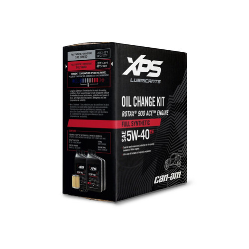 XPS Oil Change Kit - Rotax 900 ACE Full Synthetic 5W-40 (Can-Am), 9779489, kit box angle