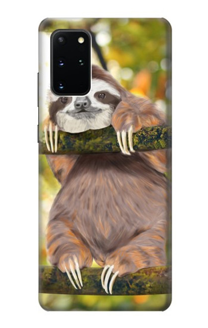 S3138 Cute Baby Sloth Paint Case For Samsung Galaxy S20 Plus, Galaxy S20+