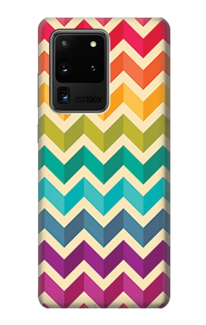 S2362 Rainbow Colorful Shavron Zig Zag Pattern Case For Samsung Galaxy S20 Ultra