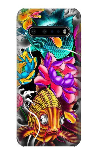 S1630 Fish Japanese Oriental Tattoo Case For LG V60 ThinQ 5G