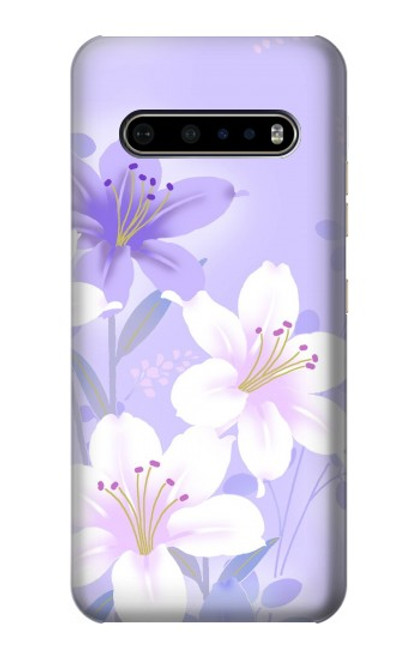 S2361 Purple White Flowers Case For LG V60 ThinQ 5G