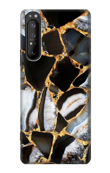 S3419 Gold Marble Graphic Print Case For Sony Xperia 1 II