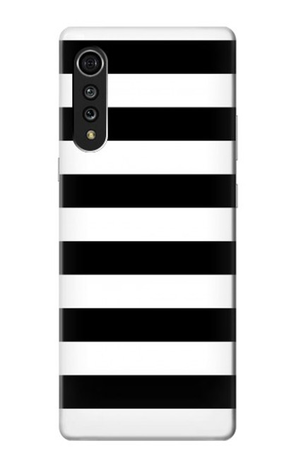 S1596 Black and White Striped Case For LG Velvet