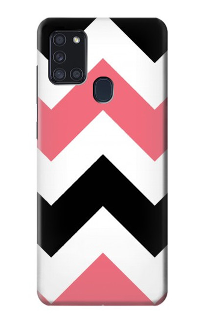 S1849 Pink Black Chevron Zigzag Case For Samsung Galaxy A21s