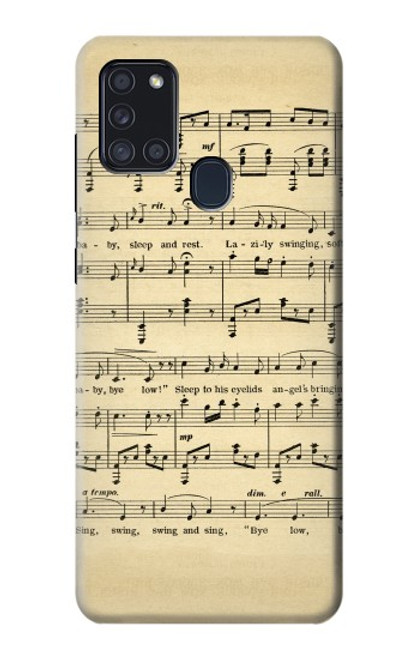 S2504 Vintage Music Sheet Case For Samsung Galaxy A21s