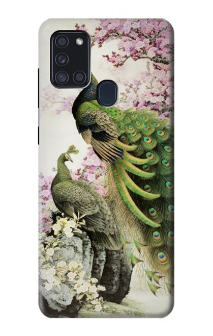 S2773 Peacock Chinese Brush Painting Case For Samsung Galaxy A21s