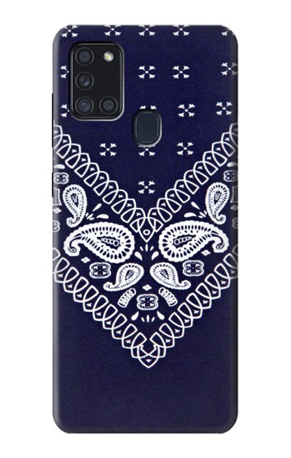 S3357 Navy Blue Bandana Pattern Case For Samsung Galaxy A21s