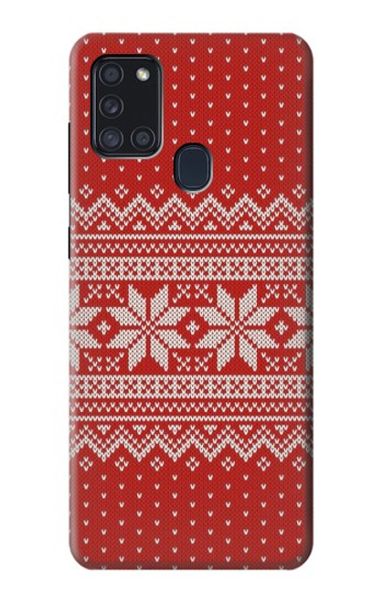 S3384 Winter Seamless Knitting Pattern Case For Samsung Galaxy A21s