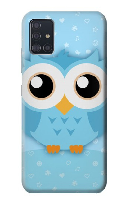 S3029 Cute Blue Owl Case For Samsung Galaxy A51 5G