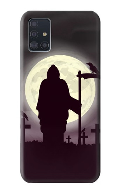 S3262 Grim Reaper Night Moon Cemetery Case For Samsung Galaxy A51 5G