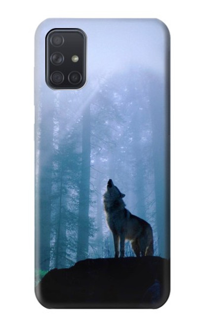 S0935 Wolf Howling in Forest Case For Samsung Galaxy A71 5G