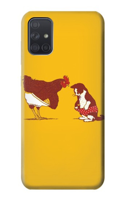 S1093 Rooster and Cat Joke Case For Samsung Galaxy A71 5G