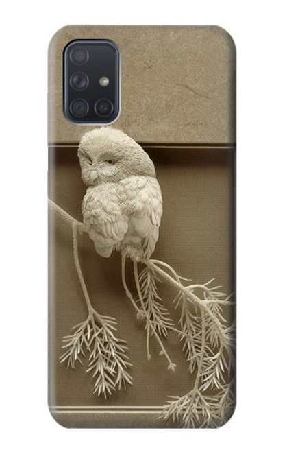 S1386 Paper Sculpture Owl Case For Samsung Galaxy A71 5G