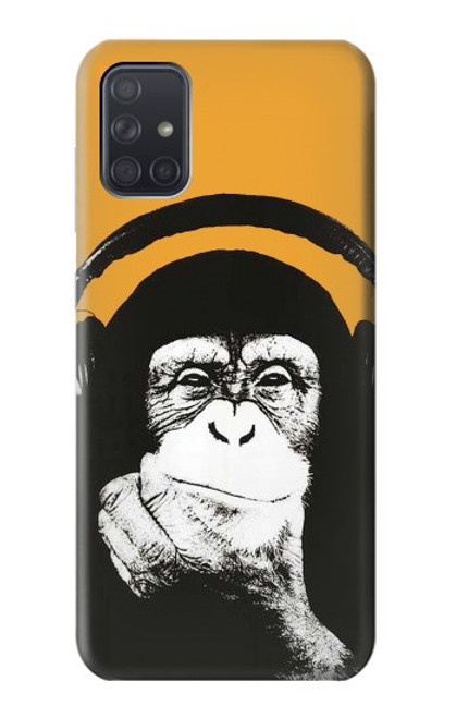 S2324 Funny Monkey with Headphone Pop Music Case For Samsung Galaxy A71 5G