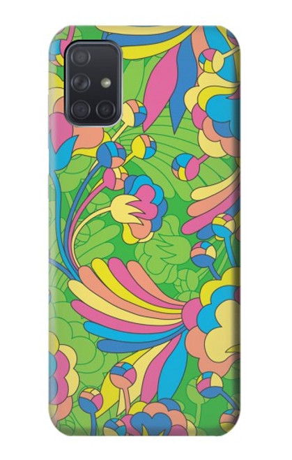 S3273 Flower Line Art Pattern Case For Samsung Galaxy A71 5G