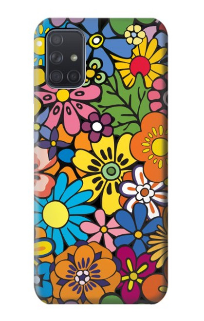 S3281 Colorful Hippie Flowers Pattern Case For Samsung Galaxy A71 5G