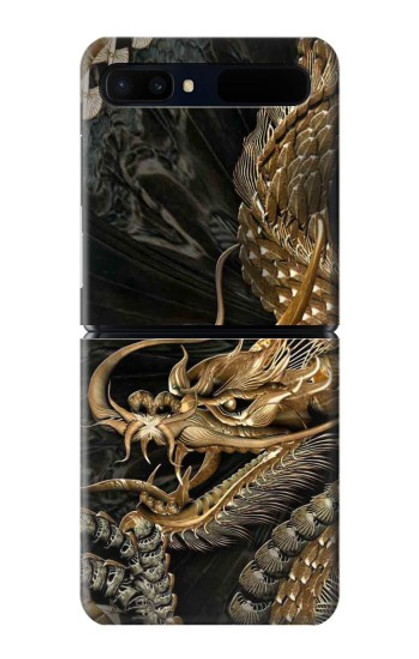 S0426 Gold Dragon Case For Samsung Galaxy Z Flip 5G