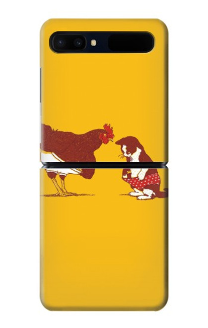 S1093 Rooster and Cat Joke Case For Samsung Galaxy Z Flip 5G