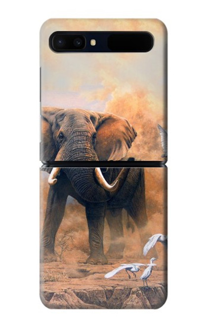 S1292 Dusty Elephant Egrets Case For Samsung Galaxy Z Flip 5G