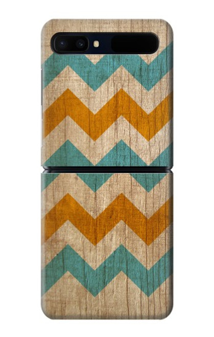 S3033 Vintage Wood Chevron Graphic Printed Case For Samsung Galaxy Z Flip 5G