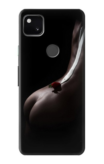 S0546 Sexy Cream Strawberry Case For Google Pixel 4a