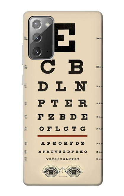 S2502 Eye Exam Chart Decorative Decoupage Poster Case For Samsung Galaxy Note 20