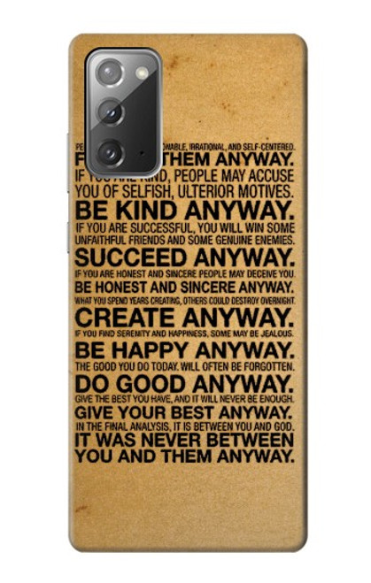 S2513 Mother Teresa Anyway Quotes Case For Samsung Galaxy Note 20