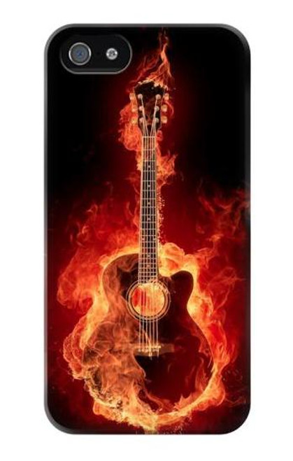 S0415 Fire Guitar Burn Case Cover For IPHONE 5 5s SE
