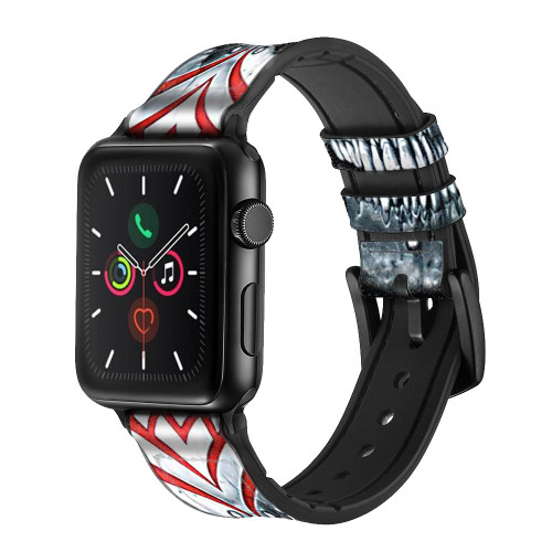 CA0024 Vampire Skull Tattoo Leather & Silicone Smart Watch Band Strap For Apple Watch iWatch