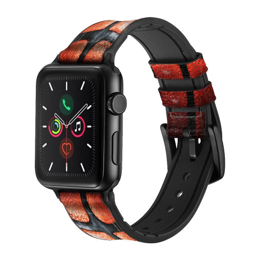 CA0366 Basketball Leather & Silicone Smart Watch Band Strap For Apple Watch iWatch