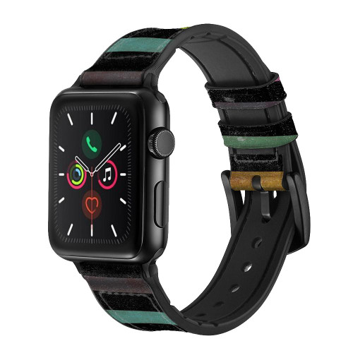 CA0748 Colorful Piano Leather & Silicone Smart Watch Band Strap For Apple Watch iWatch