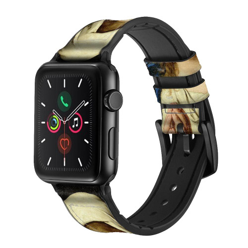 CA0771 Virgin Mary Prayer Leather & Silicone Smart Watch Band Strap For Apple Watch iWatch